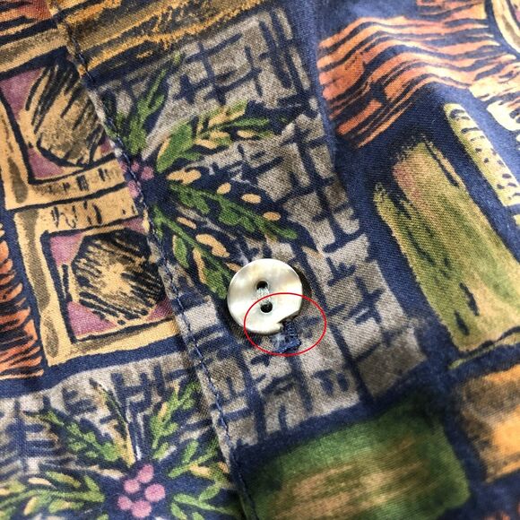 Vtg Tori Richard Hawaiian Shirt Cotton Lawn Mens Large Palm Tree Made in USA - Picture 3 of 5